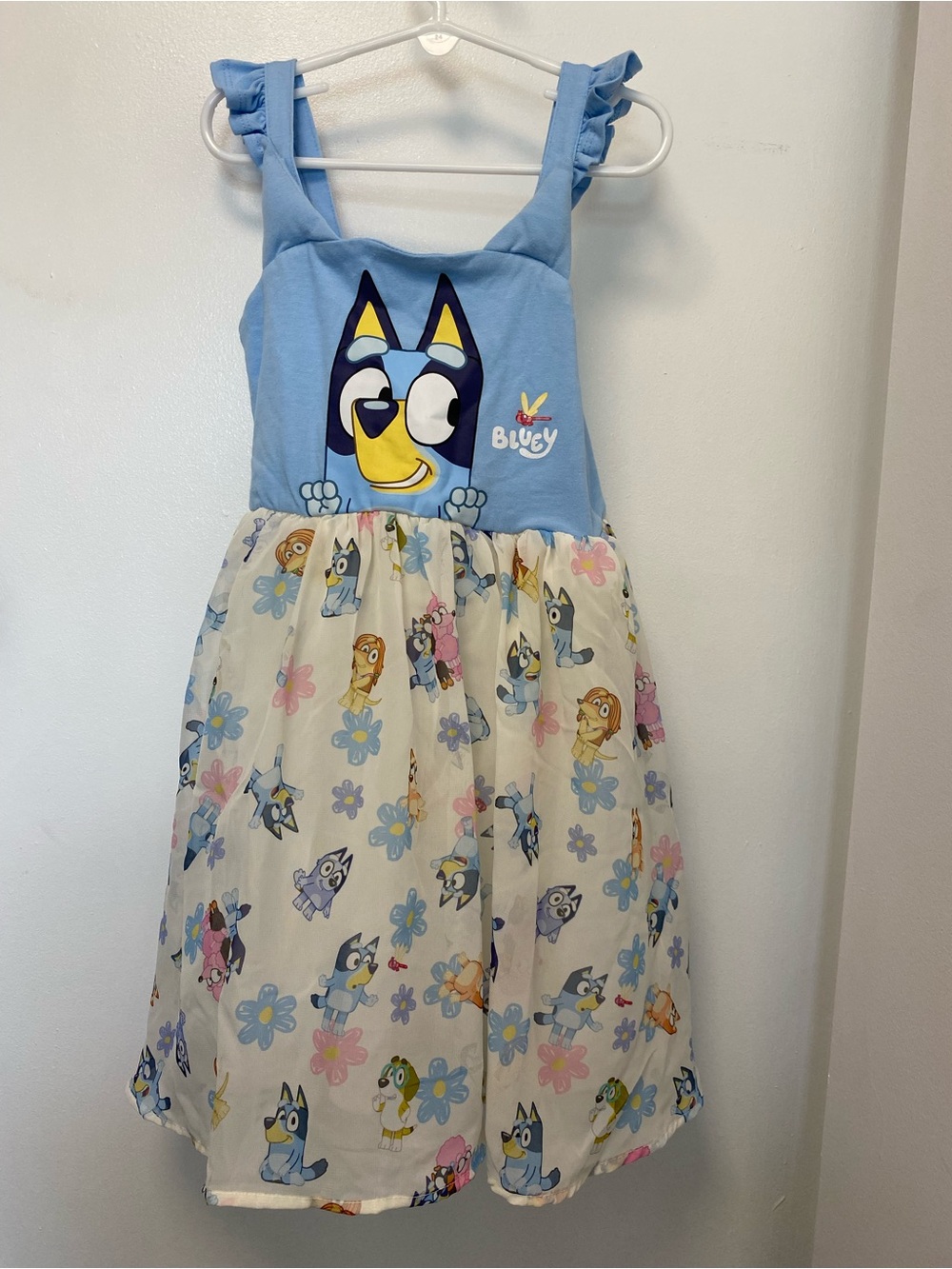 Bluey Dress with tank top-style body and layered skirt, Girls’ 6, Never worn